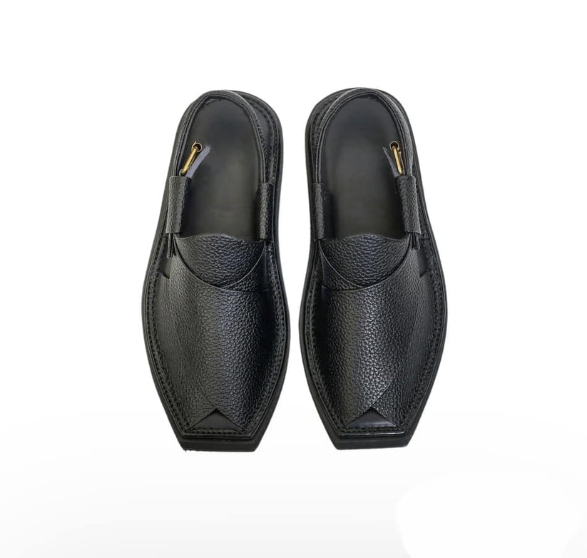 Peshawari Kaptaan Chappal-Black