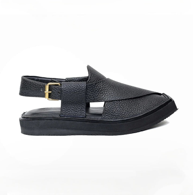 Peshawari Kaptaan Chappal-Black