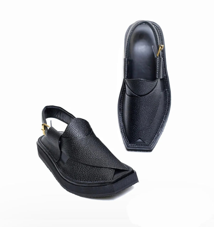 Peshawari Kaptaan Chappal-Black