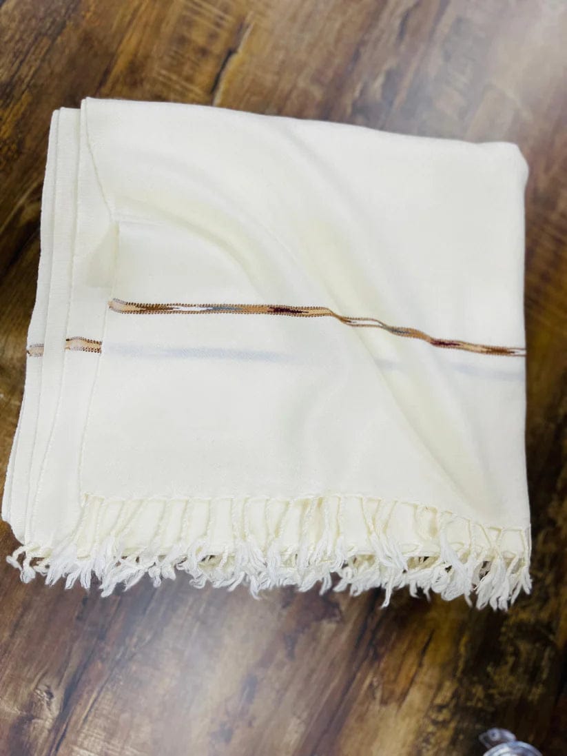 Swati Woolen Shawl - White